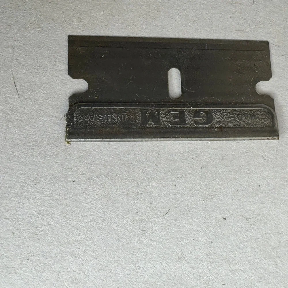Vintage GEM Junior Single Edge Safety Razor Gold Tone Black Bakelite Handle USA